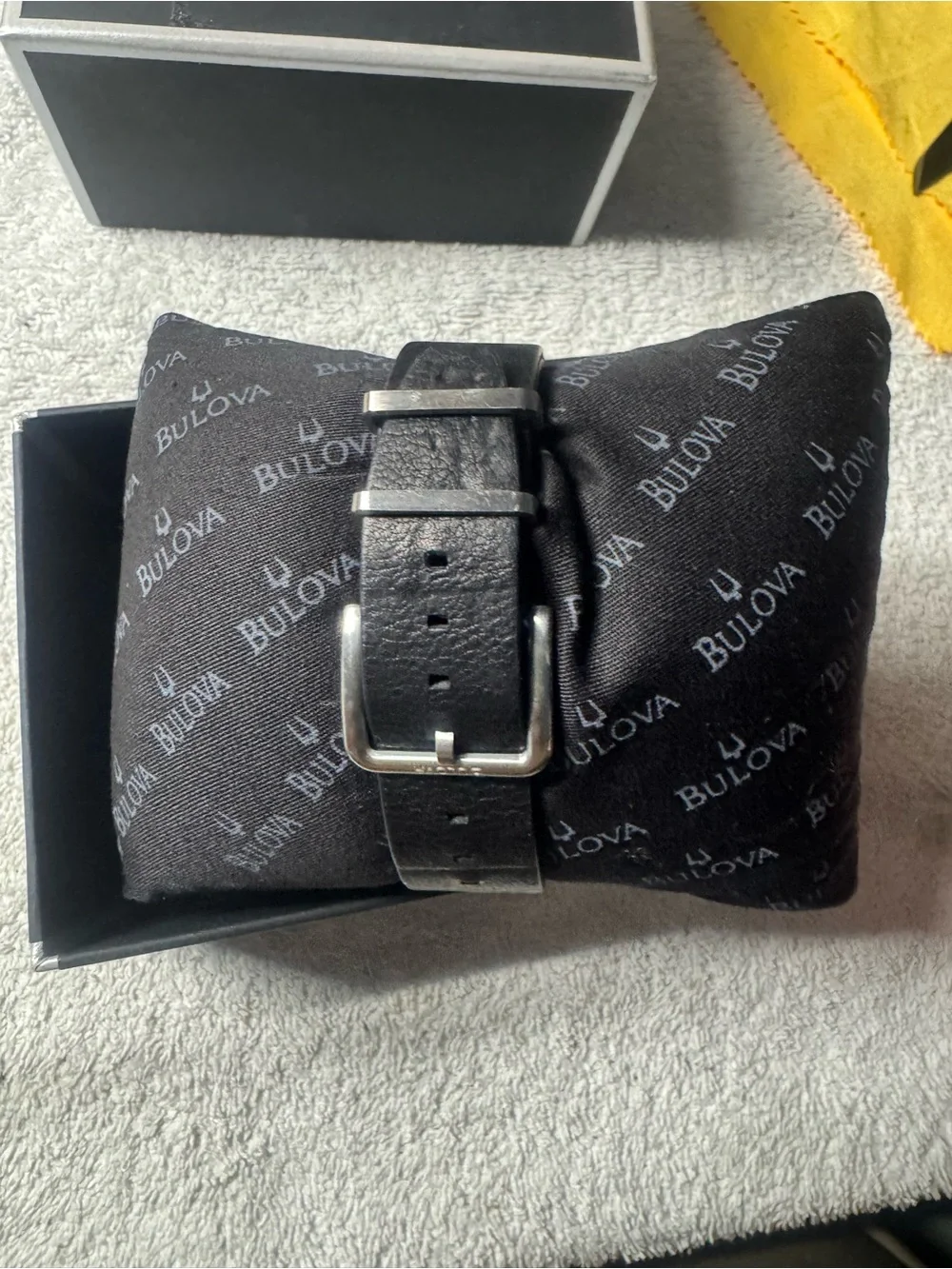 #152 Bulova Black Dial Military-Style Watch with Luminous Green Markers